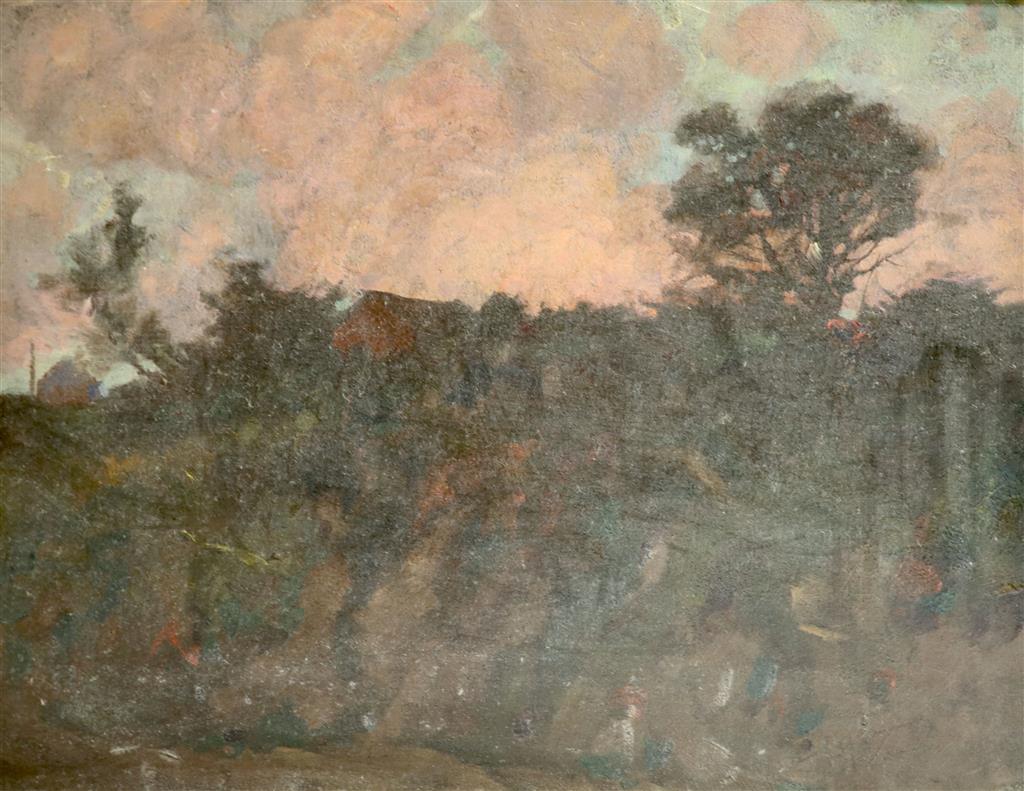 J. Margaret Nairn, oil on board, An Evening Sketch, inscribed verso, 25 x 34cm